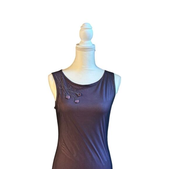 Vintage Rampage Dress Maxi Y2K 90s Fairycore Whimsigoth Purple Black Mesh US M - Picture 2 of 9